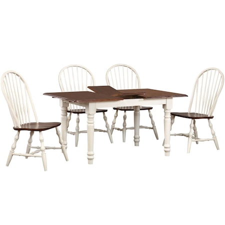 Fine-Line Andrews Butterfly Dining Set with Windsor Spindleback Chairs - 5 Piece FI3207912